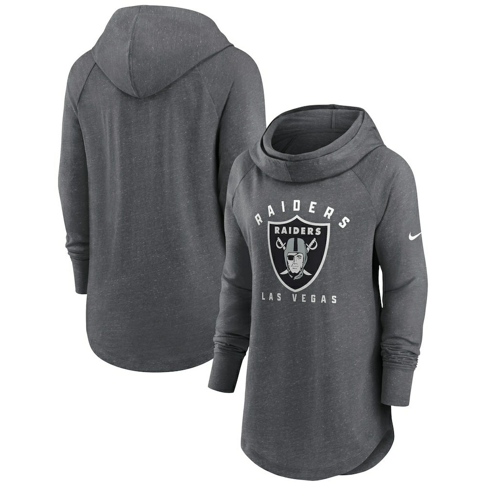 NFL Las Vegas Raiders Women's Raglan Funnel Neck Pullover Hoodie