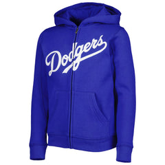 Los Angeles Dodgers Youth Wordmark Full-Zip Fleece Hoodie - Royal