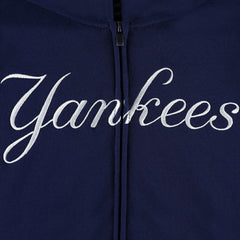New York Yankees Youth Wordmark Full-Zip Fleece Hoodie - Navy