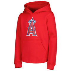 Los Angeles Angels Youth Team Primary Logo Pullover Hoodie - Red