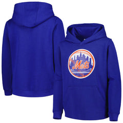 New York Mets Youth Team Primary Logo Pullover Hoodie - Royal