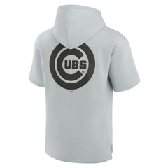 Chicago Cubs Unisex Elements Super Soft Fleece Short Sleeve Pullover Hoodie - Gray