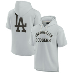 Los Angeles Dodgers Unisex Elements Super Soft Fleece Short Sleeve Pullover Hoodie - Gray