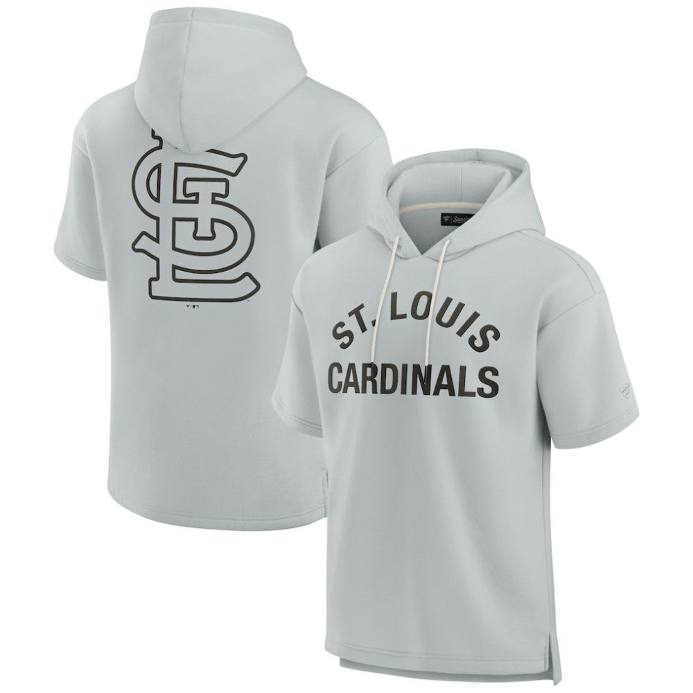 St. Louis Cardinals Unisex Elements Super Soft Fleece Short Sleeve Pullover Hoodie - Gray