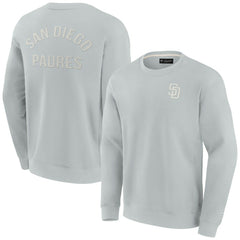 San Diego Padres Unisex Super Soft Pullover Crew Sweatshirt - Gray
