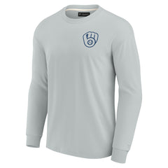 Milwaukee Brewers Unisex Elements Super Soft Long Sleeve T-Shirt - Gray