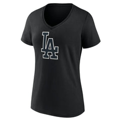 Los Angeles Dodgers Women's Rough Diamond V-Neck T-Shirt - Black