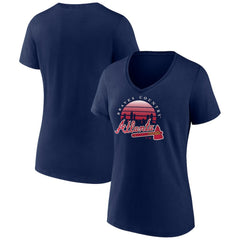 Atlanta Braves Women's One Champion V-Neck T-Shirt - Navy