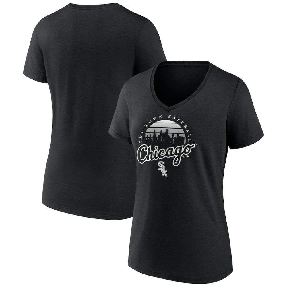 Chicago White Sox Women's One Champion V-Neck T-Shirt - Black