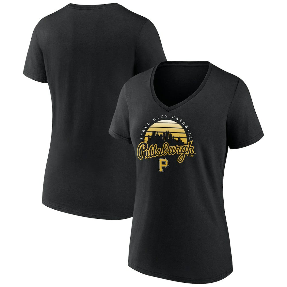 Pittsburgh Pirates Women's One Champion V-Neck T-Shirt - Black