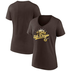San Diego Padres Women's One Champion V-Neck T-Shirt - Brown