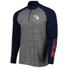 Cleveland Guardians Levelwear Vandal Raglan Quarter-Zip Top - Heather Gray