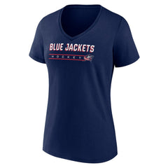 Columbus Blue Jackets Women's Primary Play V-Neck T-Shirt