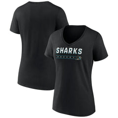 San Jose Sharks Women's Primary Play V-Neck T-Shirt