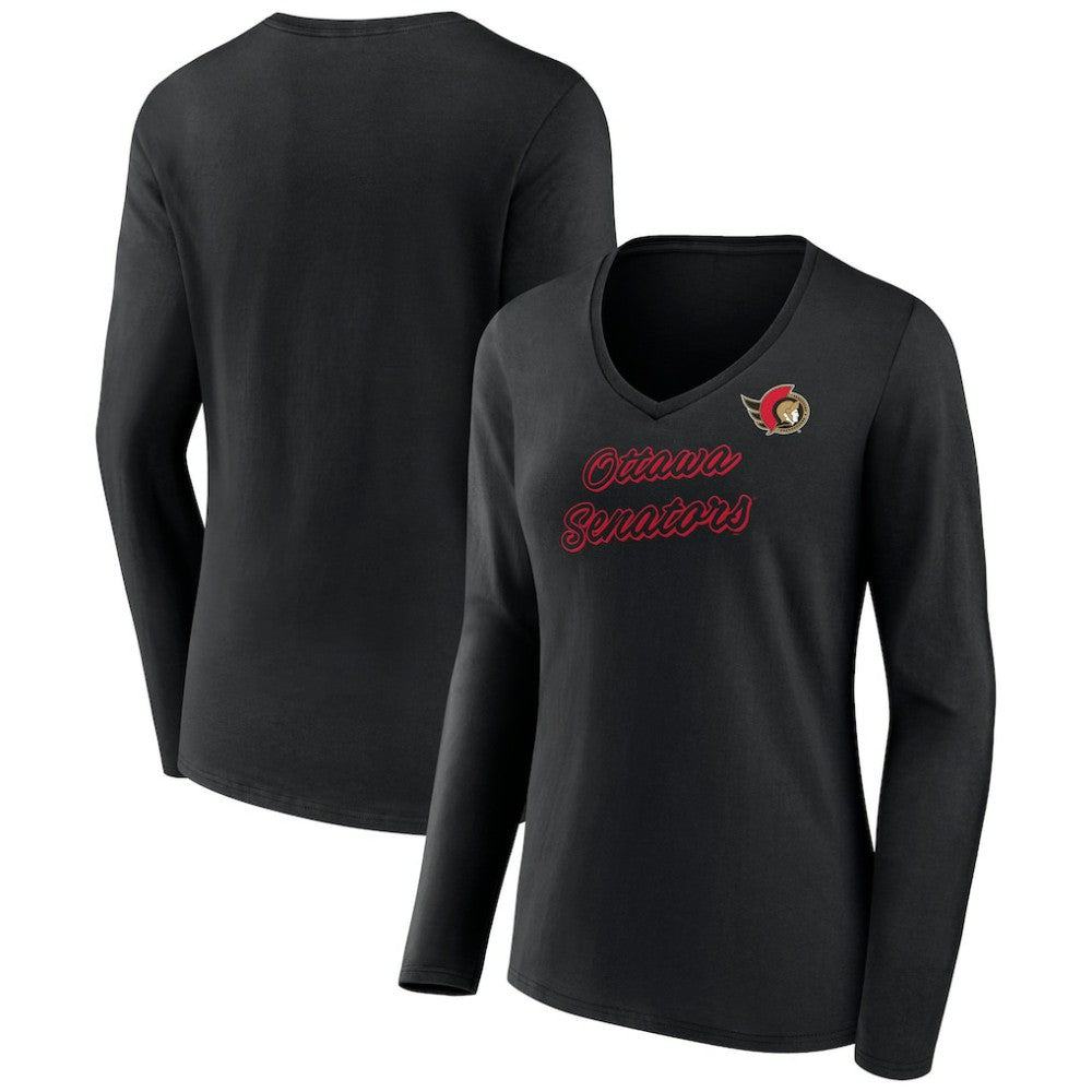 Ottawa Senators Women's Forge Long Sleeve V-Neck T-Shirt