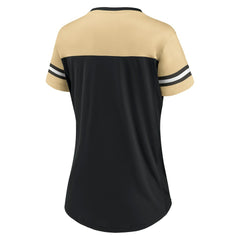 NFL New Orleans Saints Women's Blitz & Glam Lace-Up V-Neck Jersey T-Shirt