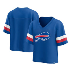 NFL Buffalo Bills Women's Established Jersey Cropped V-Neck T-Shirt