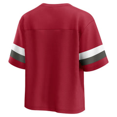 NFL Tampa Bay Buccaneers Women's Established Jersey Cropped V-Neck T-Shirt