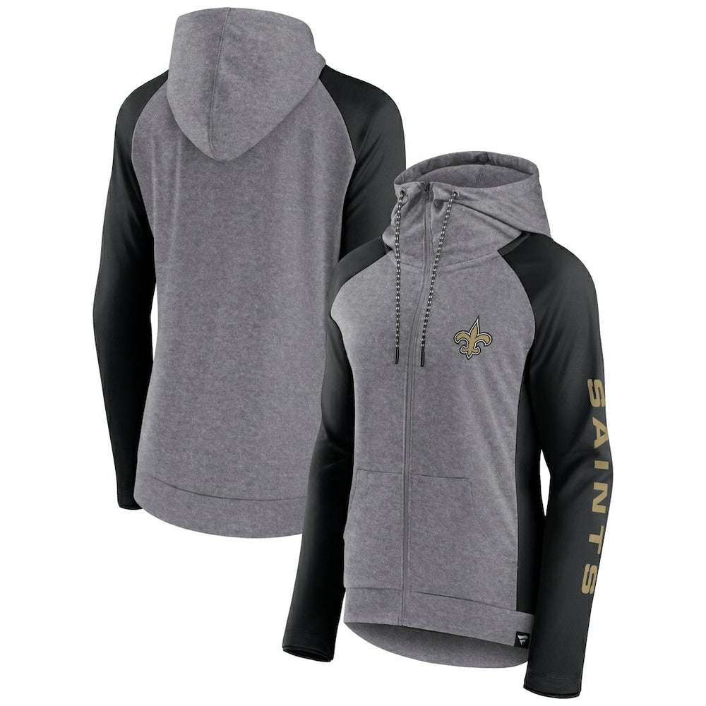 NFL New Orleans Saints Women's Blind Side Lightweight Full-Zip Hoodie