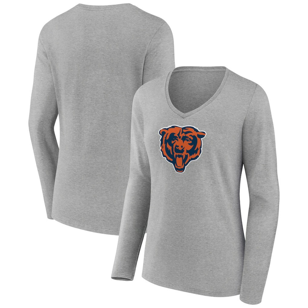 NFL Chicago Bears Women's Primary Team Logo Long Sleeve V-Neck T-Shirt