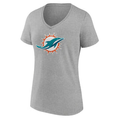 NFL Miami Dolphins Women's Primary Team Logo V-Neck T-Shirt