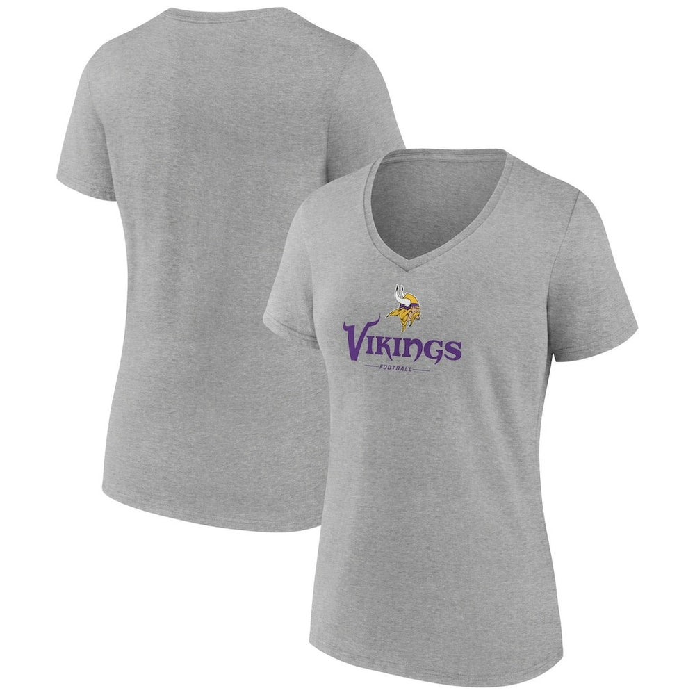 NFL Minnesota Vikings Women's Logo Team Lockup V-Neck T-Shirt