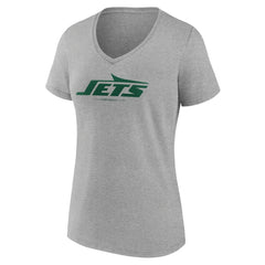 NFL New York Jets Women's Logo Team Lockup V-Neck T-Shirt