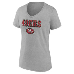 NFL San Francisco 49ers Women's Logo Team Lockup V-Neck T-Shirt