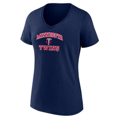 Minnesota Twins Women's Heart and Soul V-Neck T-Shirt - Navy
