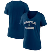 Seattle Mariners Women's Heart and Soul V-Neck T-Shirt - Navy