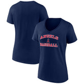 Los Angeles Angels Women's Heart and Soul V-Neck T-Shirt - Navy