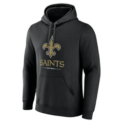 NFL New Orleans Saints Logo Team Lockup Fitted Pullover Hoodie