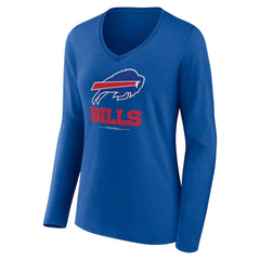 NFL Buffalo Bills Women's Logo Team Lockup Long Sleeve V-Neck T-Shirt