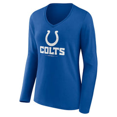 NFL Indianapolis Colts Women's Logo Team Lockup Long Sleeve V-Neck T-Shirt