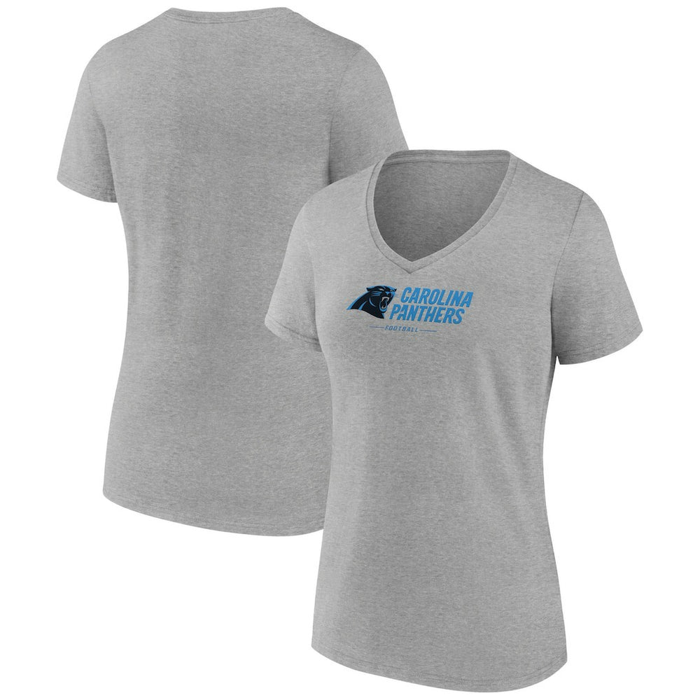 NFL Carolina Panthers Women's Logo Team Lockup V-Neck T-Shirt
