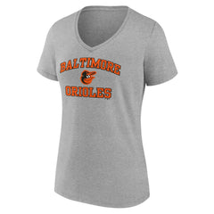 Baltimore Orioles Women's Heart and Soul V-Neck T-Shirt - Gray