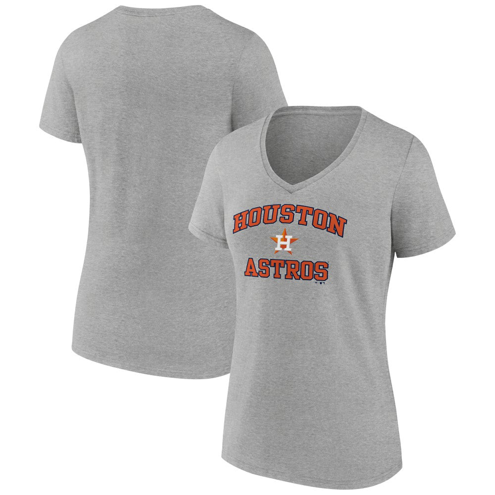 Houston Astros Women's Heart and Soul V-Neck T-Shirt - Gray