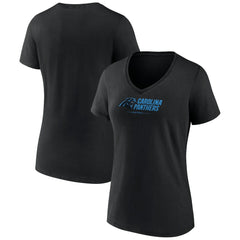 NFL Carolina Panthers Women's Logo Team Lockup V-Neck T-Shirt