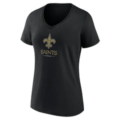 NFL New Orleans Saints Women's Logo Team Lockup V-Neck T-Shirt
