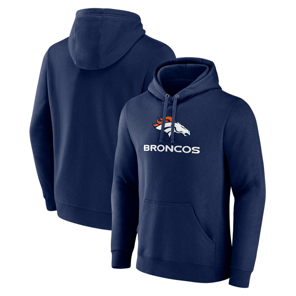 NFL Denver Broncos Logo Team Lockup Fitted Pullover Hoodie