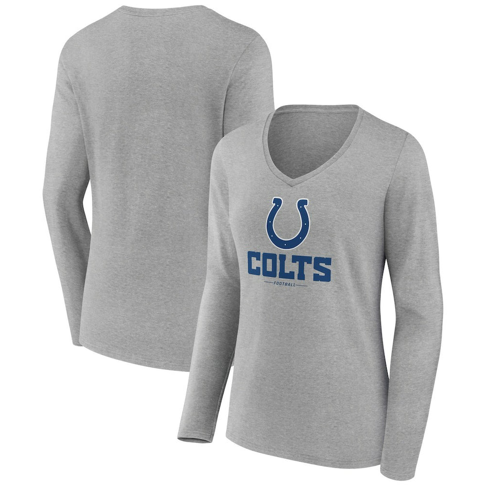 NFL Indianapolis Colts Women's Logo Team Lockup Long Sleeve V-Neck T-Shirt