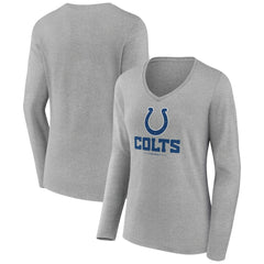 NFL Indianapolis Colts Women's Logo Team Lockup Long Sleeve V-Neck T-Shirt