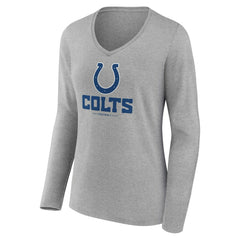 NFL Indianapolis Colts Women's Logo Team Lockup Long Sleeve V-Neck T-Shirt