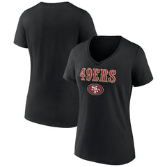NFL San Francisco 49ers Women's Logo Team Lockup V-Neck T-Shirt
