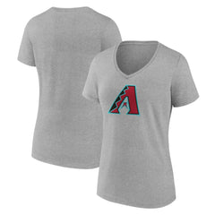 Arizona Diamondbacks Women's Official Logo V-Neck T-Shirt - Gray