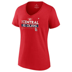 St. Louis Cardinals Women's 2022 NL Central Division Champions Locker Room V-Neck T-Shirt - Red