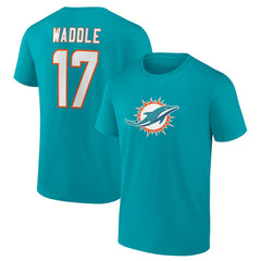 NFL Miami Dolphins Jaylen Waddle Player Icon Name & Number T-Shirt