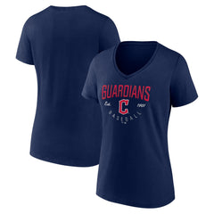 Cleveland Guardians Women's Live For It Team V-Neck T-Shirt - Navy