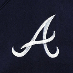 Atlanta Braves DKNY Sport Women's Lily V-Neck Pullover Sweatshirt - Navy