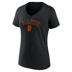 San Francisco Giants Women's Lockup V-Neck T-Shirt - Black
